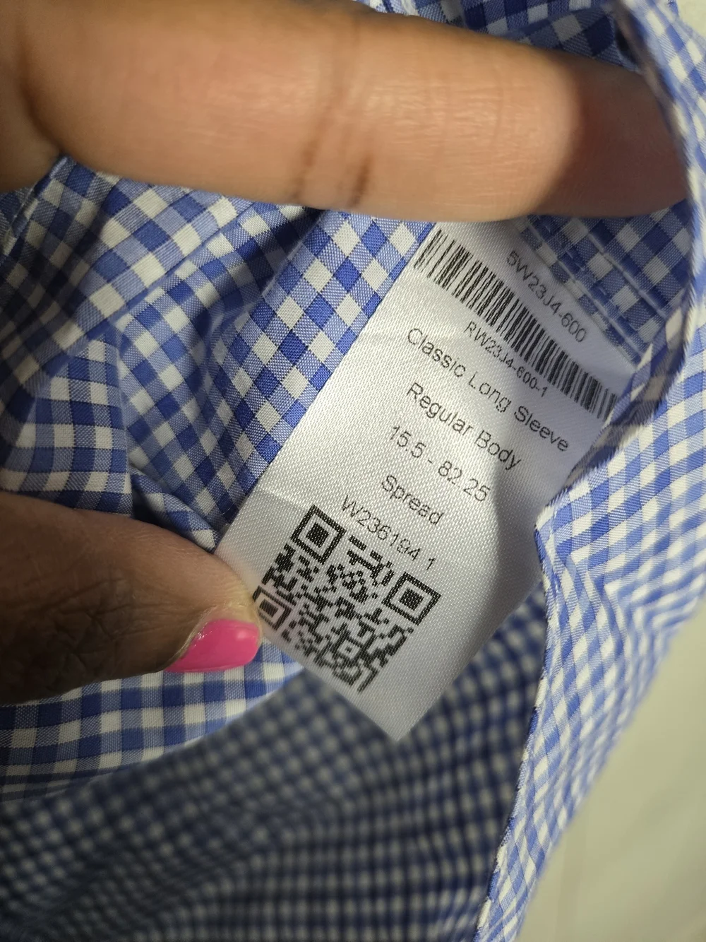 Ledbury Blue Gingham Small Check Dress Shirt Classic Cotton Spread Collar 15.5 - Picture 8 of 13